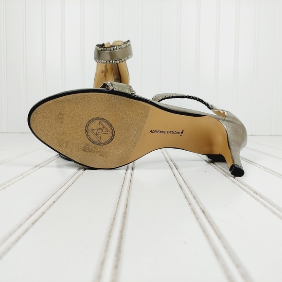 NEW Adrienne Vittadini Gracy Jeweled High Heel Ankle Strap Dress Sandals I784 - Picture 10 of 11